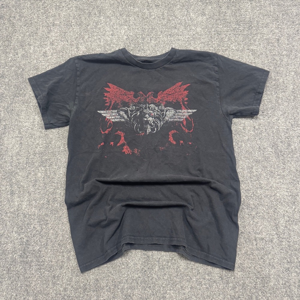 Y2K‎ T-Shirt Men's Medium Faded Skater Grunge 100% Cotton Stained Black